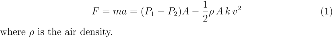 Tube travel physics equation